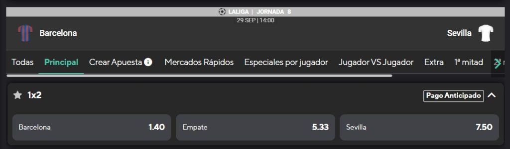 FC Barcelona vs Sevilla | Cuotas