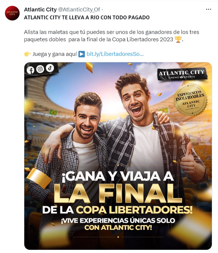 Atlantic City te lleva a ver la final de la Copa Libertadores