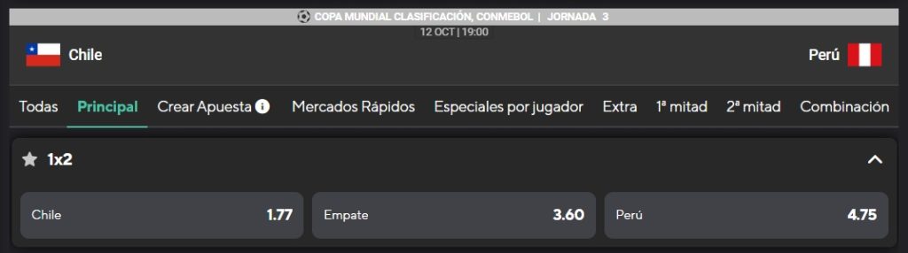 Perú vs Chile por Eliminatorias
