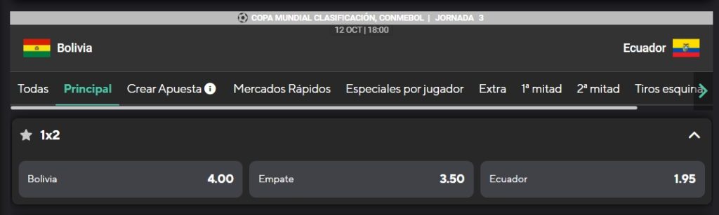 Bolivia vs Ecuador por Eliminatorias Sudamericanas.