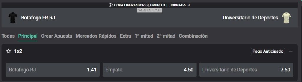 Botafogo vs. Universitario.