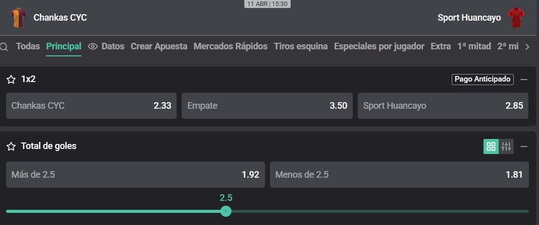 Chankas vs. Sport Huancayo