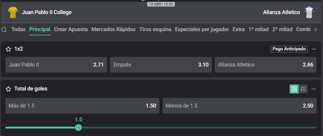 Juan Pablo II vs Alianza Atlético