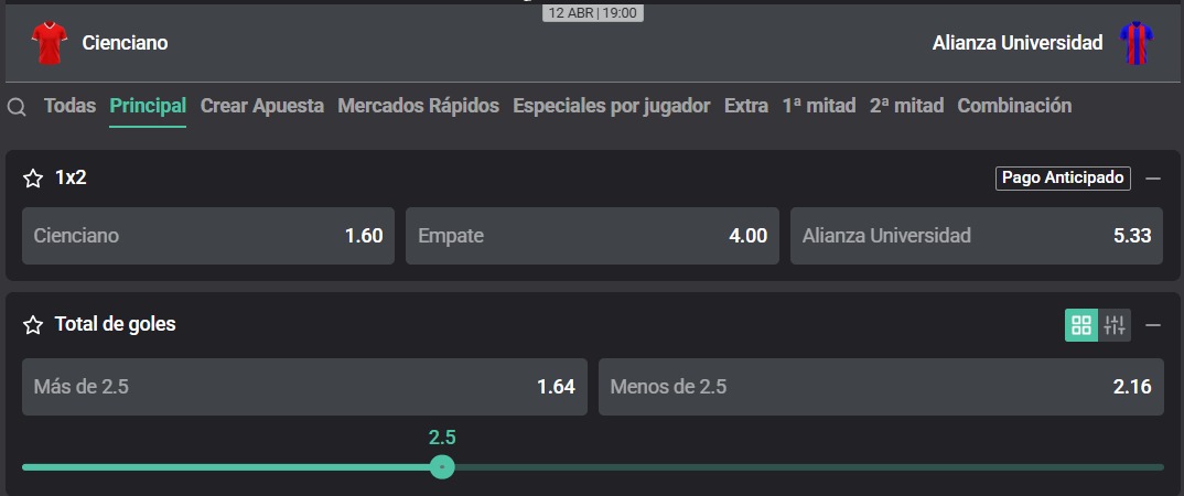Cienciano vs. Alianza Universidad.